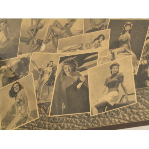 1400 - Vintage Pin Up Photographs Approximately 20 Inches High x 32 Inches Wide Framed