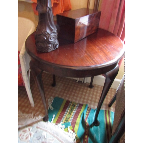 1408 - Antique Mahogany Circular Form Table on Shaped Supports Approximately 28 Inches Diameter x 31 Inches... 