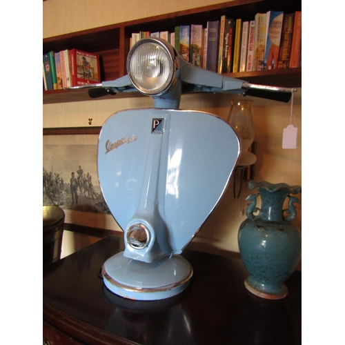 1420 - Vespa Motif Enamel Metal Table Light of Good Size Electrified Working Order Approximately 25 Inches ... 