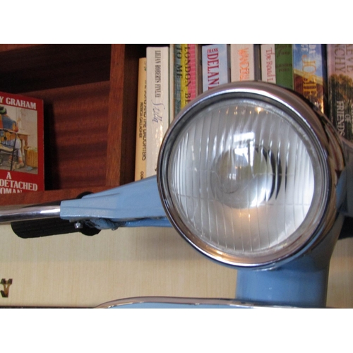 1420 - Vespa Motif Enamel Metal Table Light of Good Size Electrified Working Order Approximately 25 Inches ... 