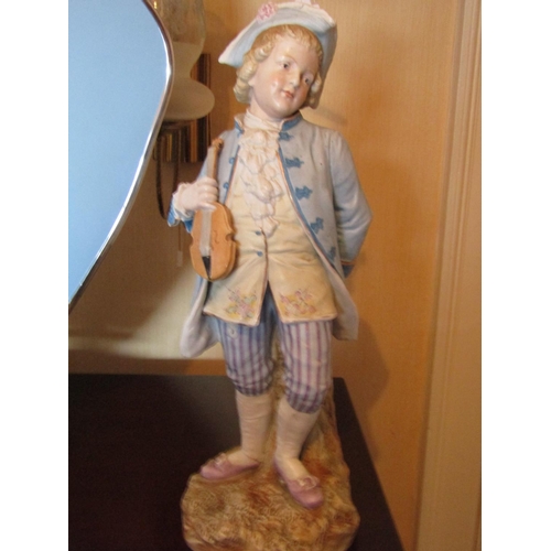 1421 - Fine Porcelain Figure A Musician Approximately 16 Inches High