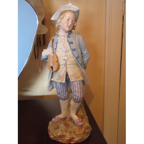 1421 - Fine Porcelain Figure A Musician Approximately 16 Inches High