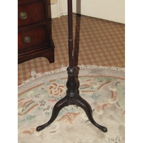 1426 - Regency Screen Inset Needlework Panel above Tripod Support Approximately 5ft 8 Inches High