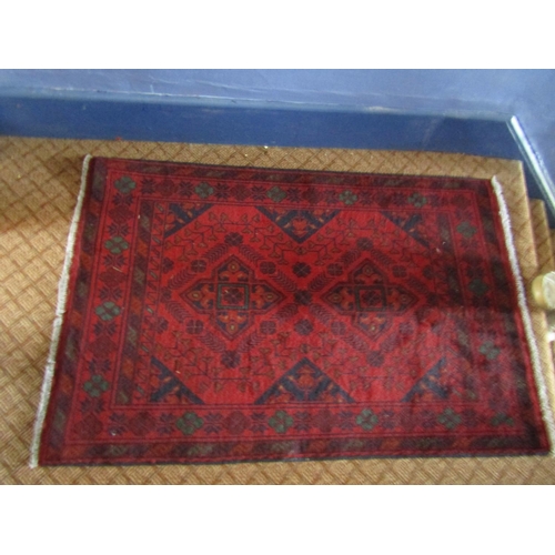 1455 - Persian Pure Wool Rug of Burgundy Ground Approximately 4ft 6 Inches Long x 3ft 6 Inches Wide