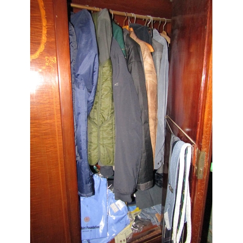 1458 - Contents of Wardrobe including Gentleman's Jackets New Clothes contained within Packaging etc