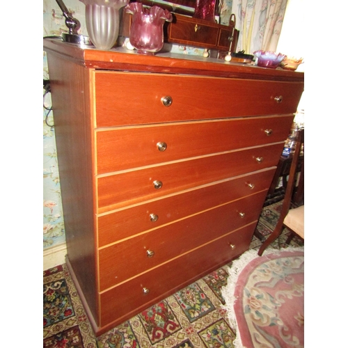 1466 - Large Vintage Chest of Six Drawers Good Condition Approximately 52 Inches High x 4ft Wide