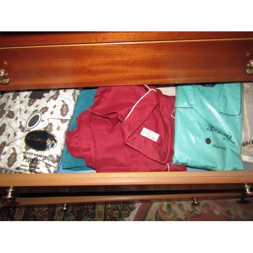 1467 - Contents of Large Vintage Chest of Six Drawers Various Clothes Some New in Packaging etc