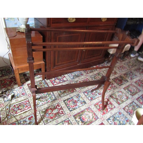 1485 - Victorian Mahogany Towel Rail Approximately 37 Inches High x 32 Inches Wide