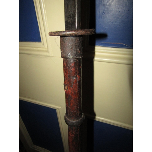 1488 - Antique Chinese Weapon Approximately 5ft 4 Inches High Leatherwork Handle Signed Near Hilt