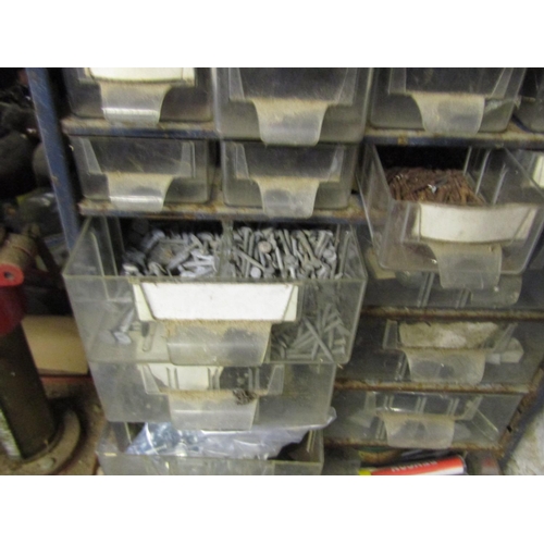 1498 - Various Screws Fittings etc contained within Shelving Quantity As Photographed