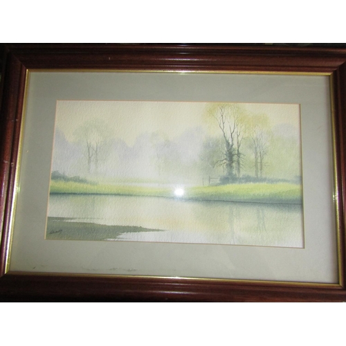 1499 - Irish School River Scene Morning Dew Watercolour Approximately 14 Inches High x 22 Inches Wide Signe... 