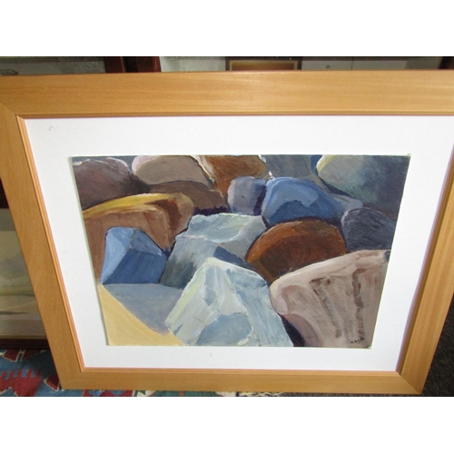 1500 - Maura Beck Rosslare Rocks Oil on Board Approximately 20 Inches High x 24 Inches Wide contained withi... 