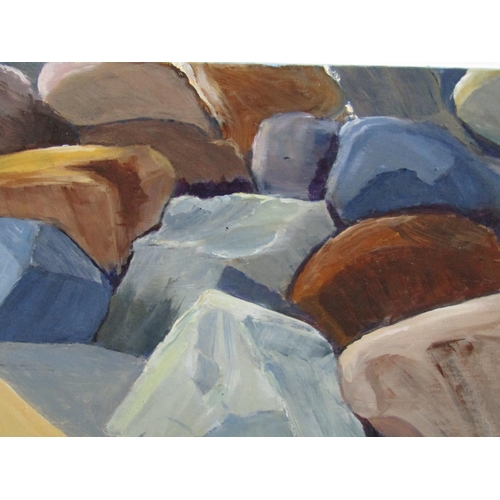 1500 - Maura Beck Rosslare Rocks Oil on Board Approximately 20 Inches High x 24 Inches Wide contained withi... 