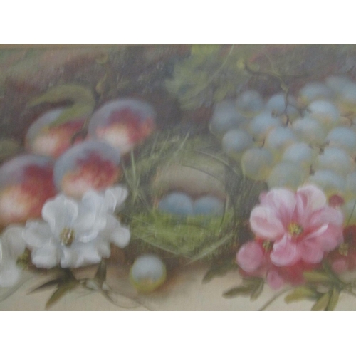 1514 - Victorian School Still Life with Robins Eggs and Nest Oil on Canvas Approximately 14 Inches High x 2... 