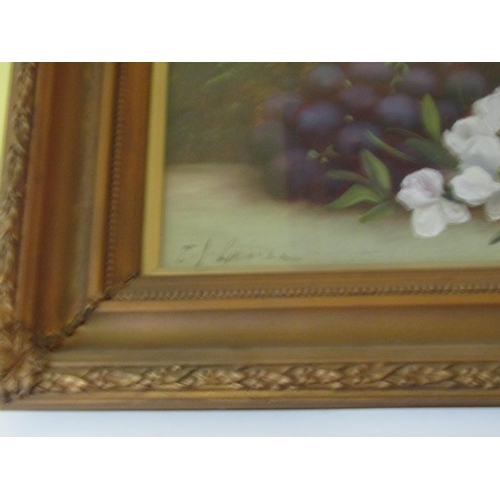 1515 - Matching Still Life Painting with Basket of Fruit Oil on Canvas Approximately 14 Inches High x 20 in... 