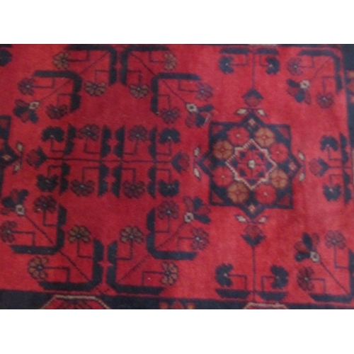 1519 - Persian Pure Wool Rug Dark Burgundy Ground Approximately 4ft 6 Inches Wide x 3ft Wide