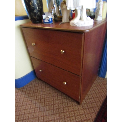 1522 - Vintage Chest of Two Deep Drawers with Cast Brass Handles Approximately 28 Inches Wide x 30 Inches H... 