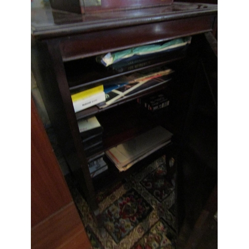 153 - Antique Mahogany Side Cabinet with Shelves contained within Single Door Approximately 20 Inches Wide... 