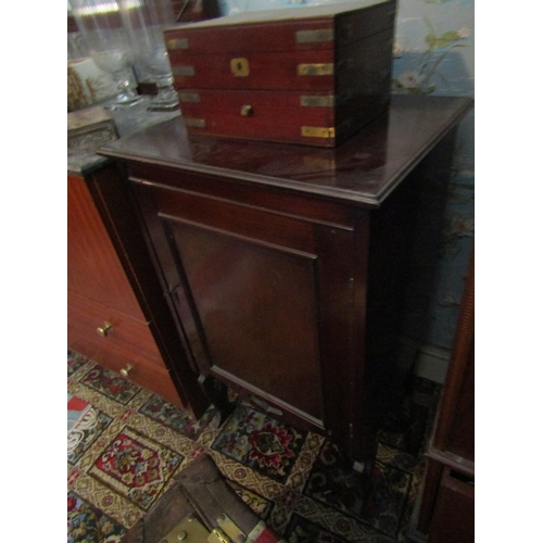 153 - Antique Mahogany Side Cabinet with Shelves contained within Single Door Approximately 20 Inches Wide... 