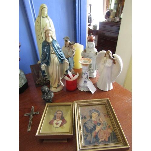 1531 - Collection of Religious Figures and Two Religious Figures with Crucifix Quantity As Photographed