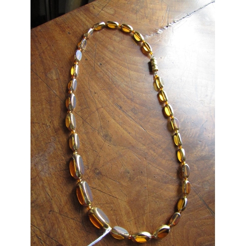 1547 - 9 Carat Gold Clasp Amber Necklace of Graduated Form Attractive Colour