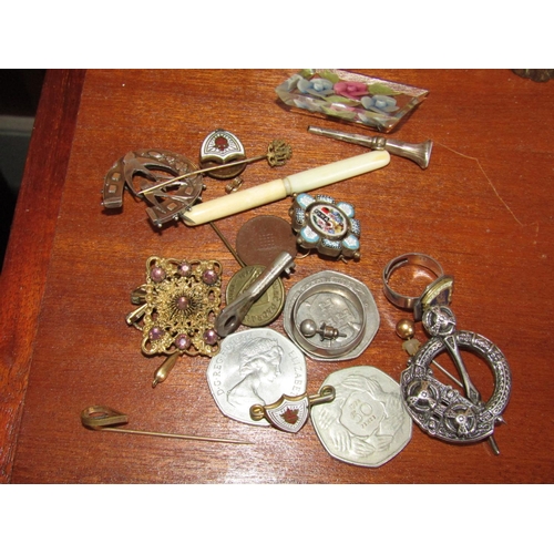 1549 - Collection of Various Items including Brooches Quantity As Photographed