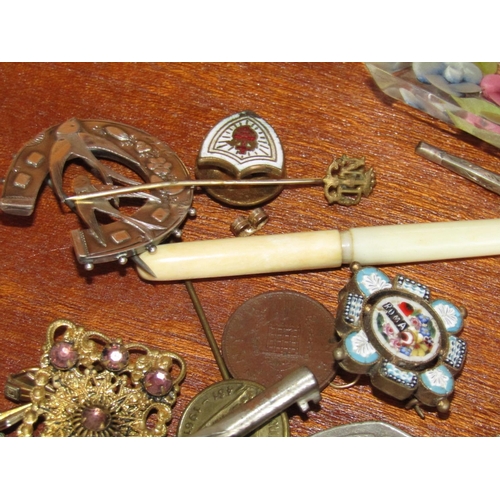 1549 - Collection of Various Items including Brooches Quantity As Photographed