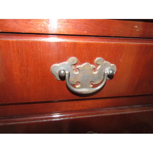 1551 - Antique Figured Mahogany Chest of Five Drawers above Shaped Supports Approximately 30 Inches Wide x ... 