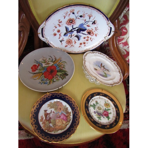 1579 - Collection Fine Bone Porcelain Wall Plates including Gilt Decorated Examples Largest Approximately 2... 