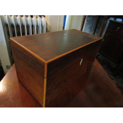 158 - Regency Figured Mahogany Tea Caddy with Fitted Interior Hinged Top Approximately 12 Inches Wide