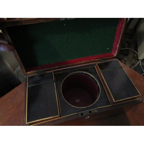 158 - Regency Figured Mahogany Tea Caddy with Fitted Interior Hinged Top Approximately 12 Inches Wide