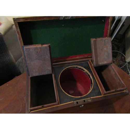 158 - Regency Figured Mahogany Tea Caddy with Fitted Interior Hinged Top Approximately 12 Inches Wide