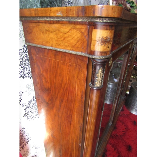 1583 - Victorian Twin Door Side Cabinet Burr Walnut with Marquetry Decoration Finely Detailed with Ormolu M... 