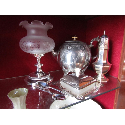 1591 - Collection of Silver Plated Items to Include Lantern Lamp and Bachelors Teapot Quantity As Photograp... 