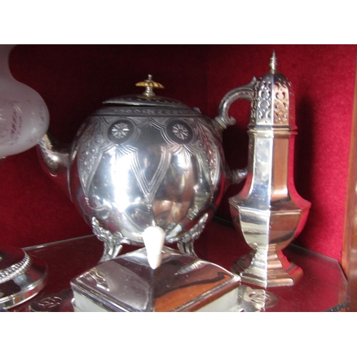 1591 - Collection of Silver Plated Items to Include Lantern Lamp and Bachelors Teapot Quantity As Photograp... 