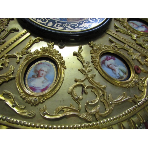 1592 - Impressive Ormolu Mounted Sevres Porcelain Panel Inset Circular Form Table with Well Carved Central ... 