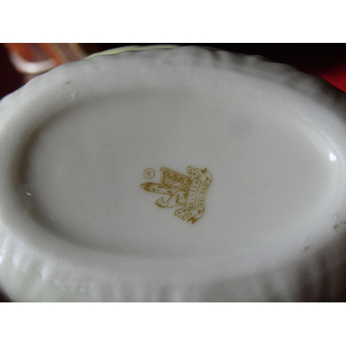 1594 - Belleek Swan Motif Dish Brown Mark Approximately 5 Inches Wide