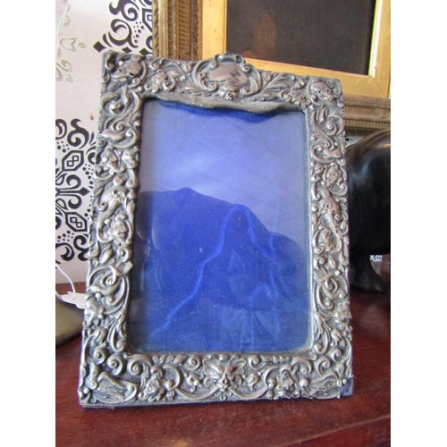 1609 - Antique Solid Silver Photograph Frame Approximately 7 Inches High x 5 Inches Wide