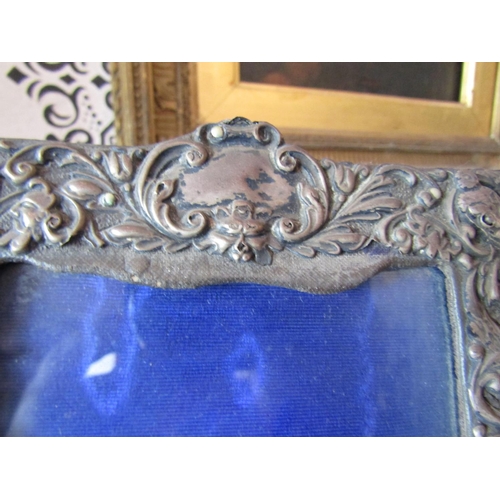 1609 - Antique Solid Silver Photograph Frame Approximately 7 Inches High x 5 Inches Wide