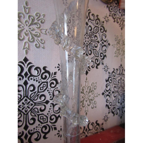 1612 - Pair of Victorian Shaped Form Crystal Stem Glasses Each Approximately 12 Inches High