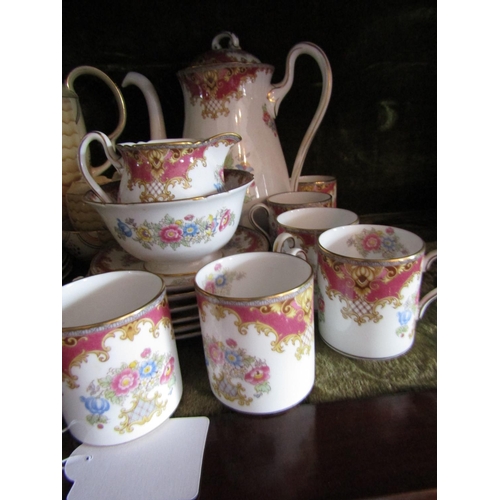 1644 - Shelley Sheraton Pattern Fine Bone China Tea Service with Floral Motifs and  Gilded Decoration Quant... 