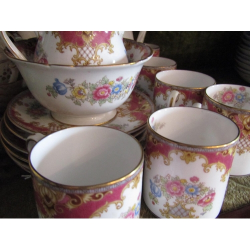 1644 - Shelley Sheraton Pattern Fine Bone China Tea Service with Floral Motifs and  Gilded Decoration Quant... 