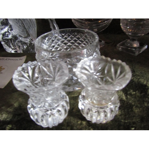 1651 - Three Waterford Crystal Salts and Cavan Crystal Presentation Bowl Four Items in Lot