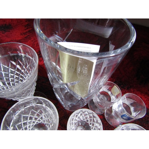 1656 - Waterford Crystal Four Stem Glasses and Bowl with Galway Crystal Vase and Two Other Glasses Eight Pi... 