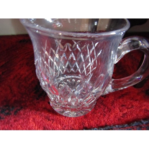 1657 - Galway Cut Crystal Jug Well Faceted Approximately 9 Inches High