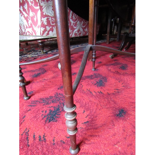 1662 - Victorian Mahogany Lift Up Top Curio Table Glazed with Shaped Undertier Approximately 26 Inches Wide... 