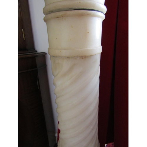 168 - Carved Marble Column Pedestal Form on Octagonal Base Approximately 42 Inches High