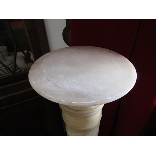 168 - Carved Marble Column Pedestal Form on Octagonal Base Approximately 42 Inches High