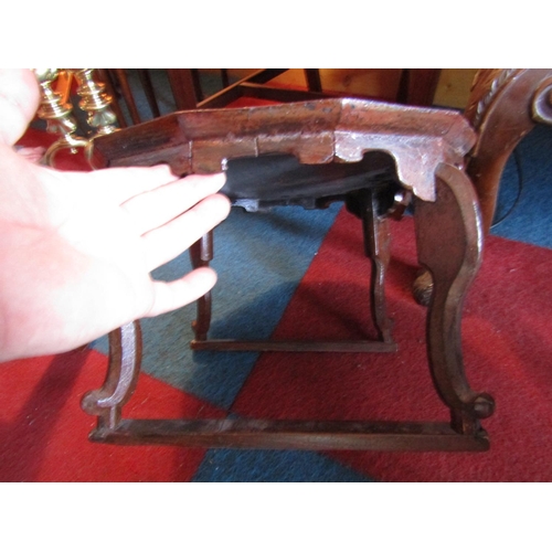 1681 - Unusual Red Ground Low Table of Scallop Dish Top Form Approximately 22 Inches Wide x 12 Inches High