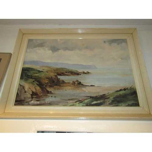 1717 - David Boyd Irish School Pair of Coastal Landscapes Signed Oil on Canvas Each Approximately 22 Inches... 